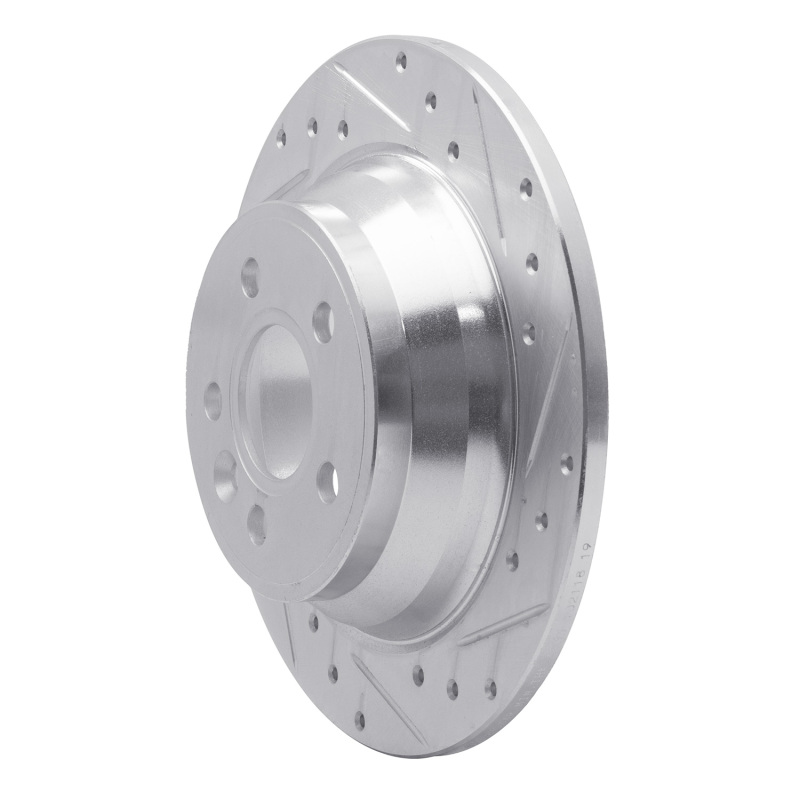 Volvo S80 Brake Rotor (1) - Rear Right - R1 Concepts - Drilled & Slotted - Silver - `07-`10